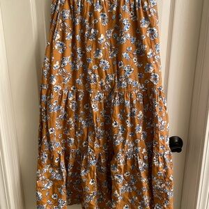 Pact Women's Maxi Skirt - Orange and Blue Floral